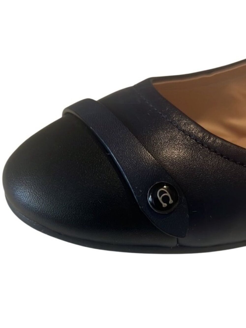 Coach Brandi Navy and Black Leather Slip On Ballet Flats Size 8.5 - Picture 7 of 10